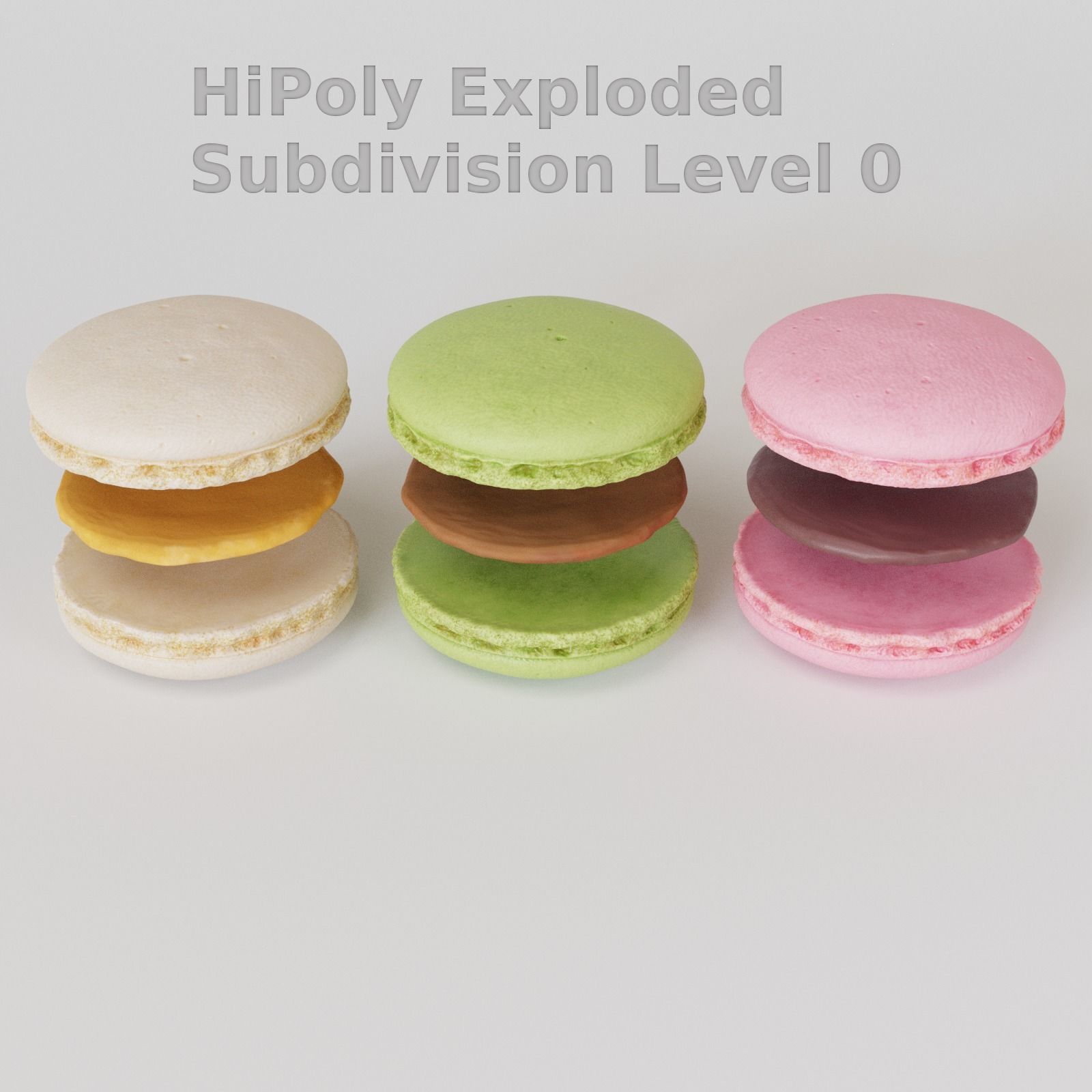 Macarons Low Poly macaron Low-poly 3D model_14