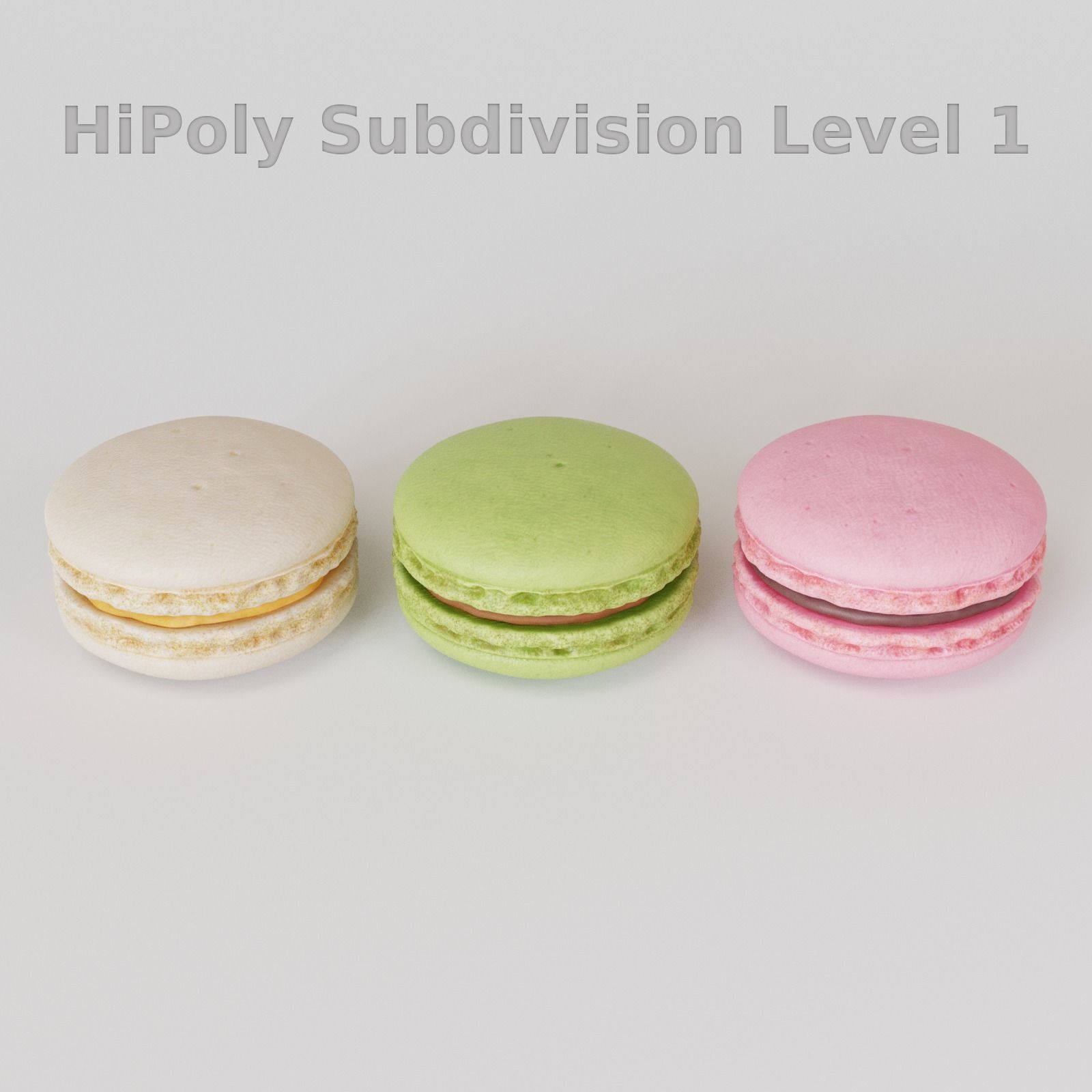 Macarons Low Poly macaron Low-poly 3D model_10
