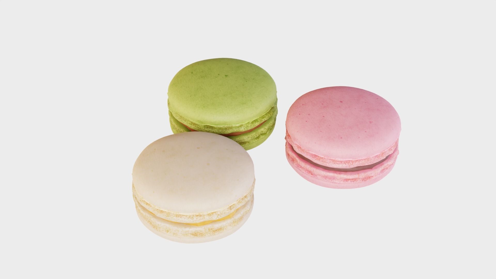 Macarons Low Poly macaron Low-poly 3D model_0