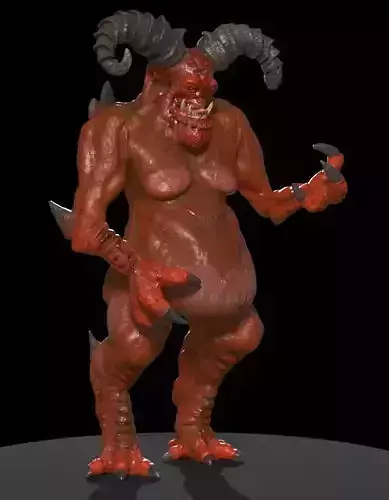Hunger - low poly demon with horns Low-poly 3D model