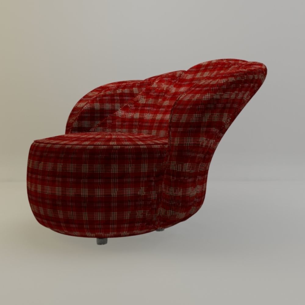 chair plaid 3D print model_3