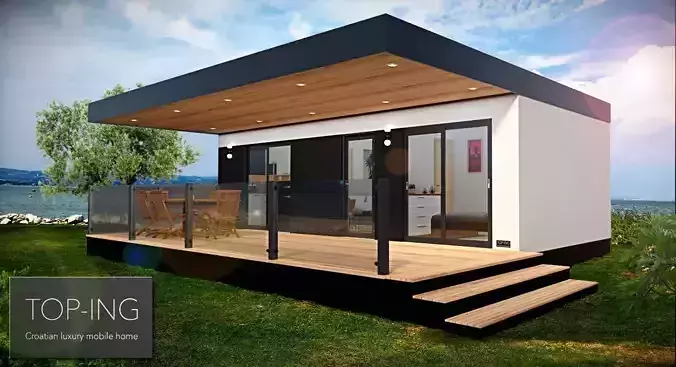 mobile home vacation house 3d model