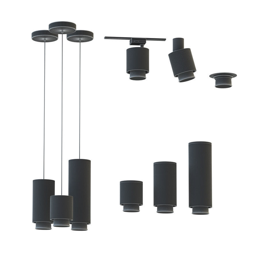 Fabbian claque lamp set 3D model_4