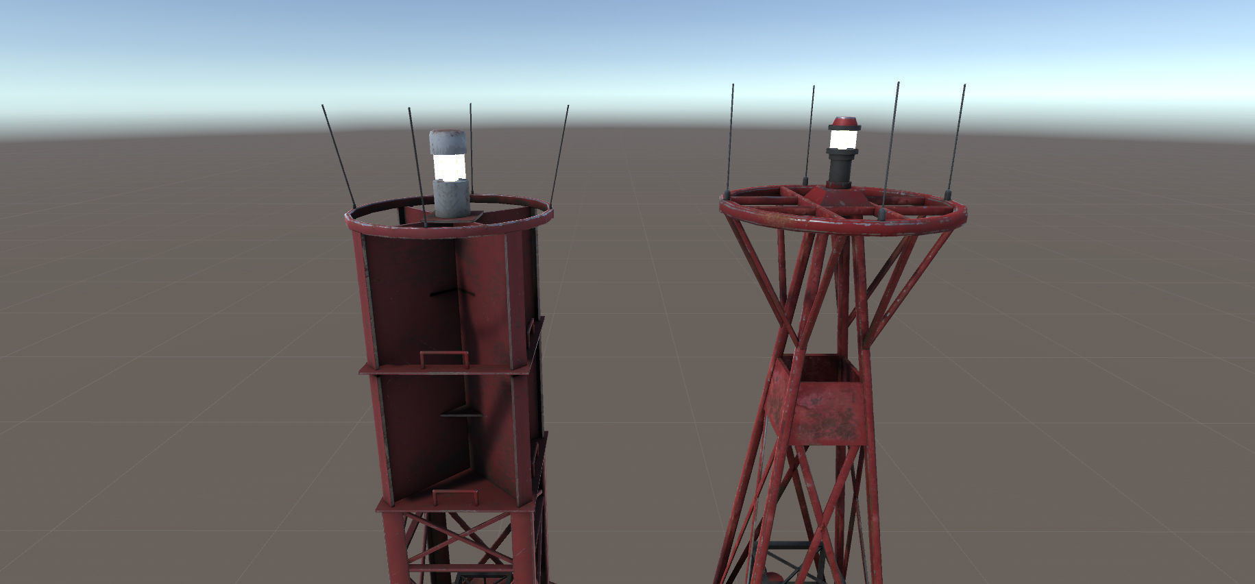 Buoy Set lighthouse Low-poly 3D model_7