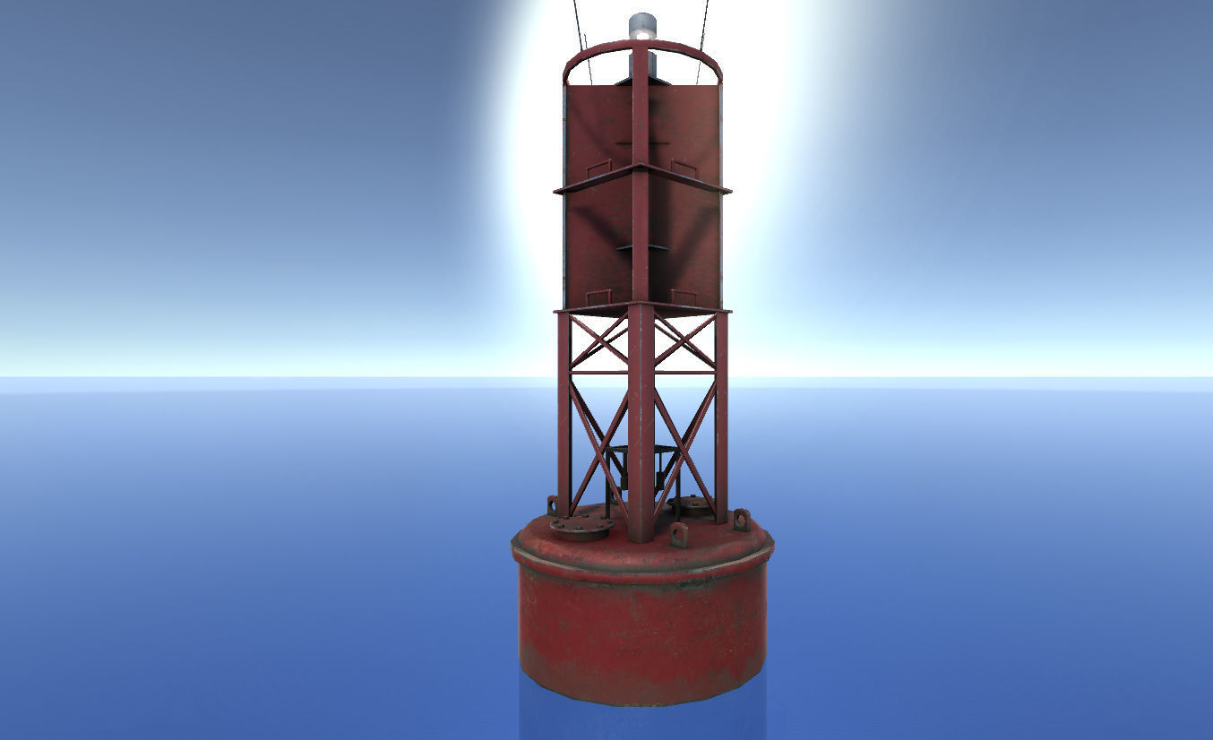Buoy Set lighthouse Low-poly 3D model_1