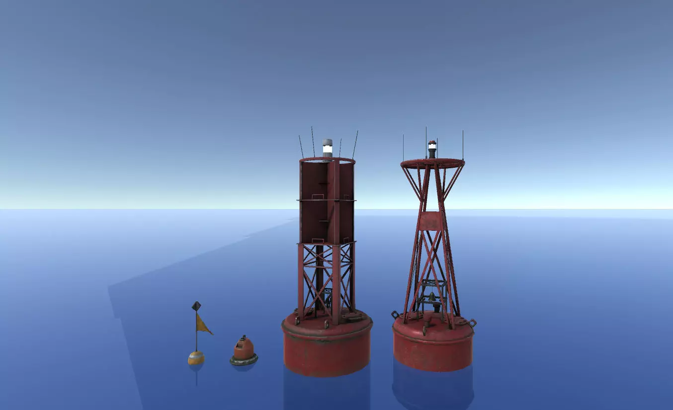 Buoy Set lighthouse Low-poly 3D model_0