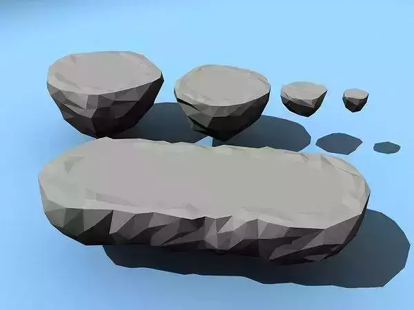 Floating rocky platforms in low-poly style