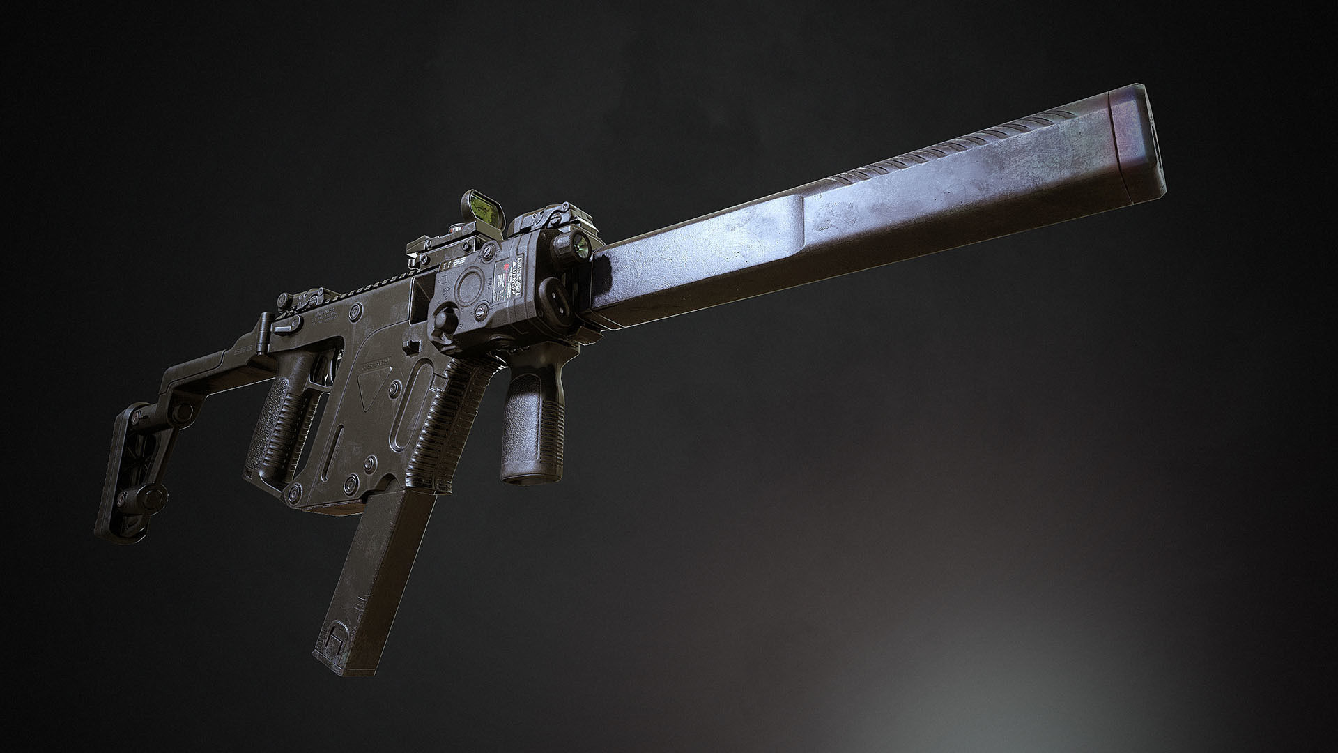 SBG Submachine Gun Low-poly 3D model_7