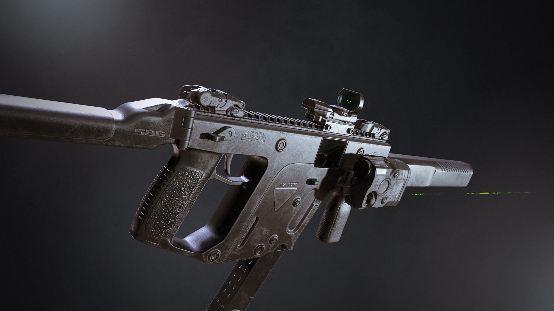 SBG Submachine Gun Low-poly 3D model_5