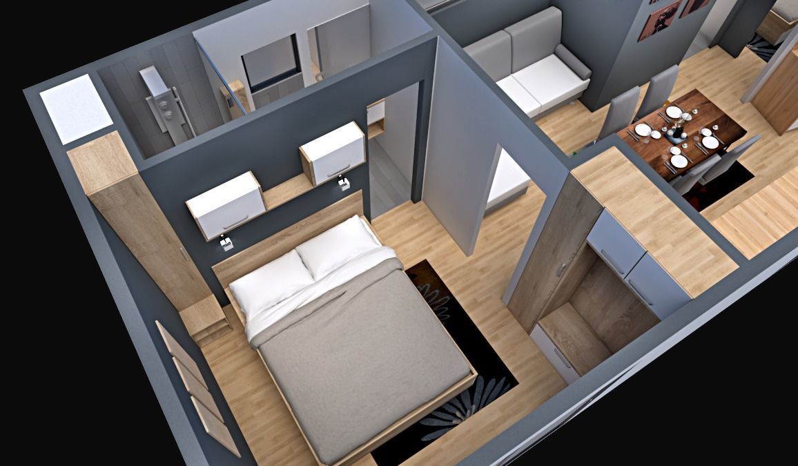 mobile home vacation house 3dmodel Low-poly 3D model_8