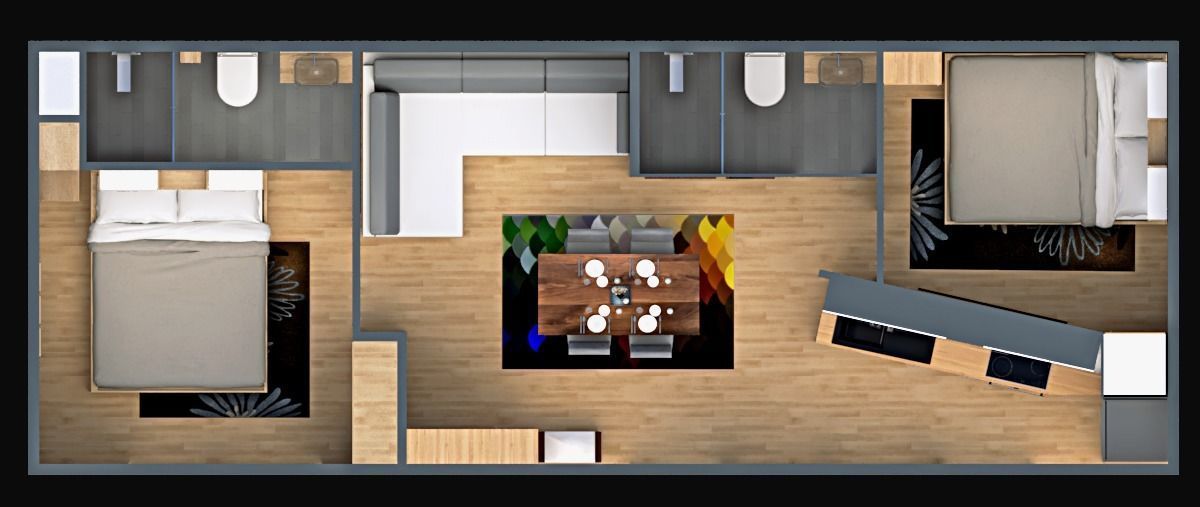 mobile home vacation house 3dmodel Low-poly 3D model_5