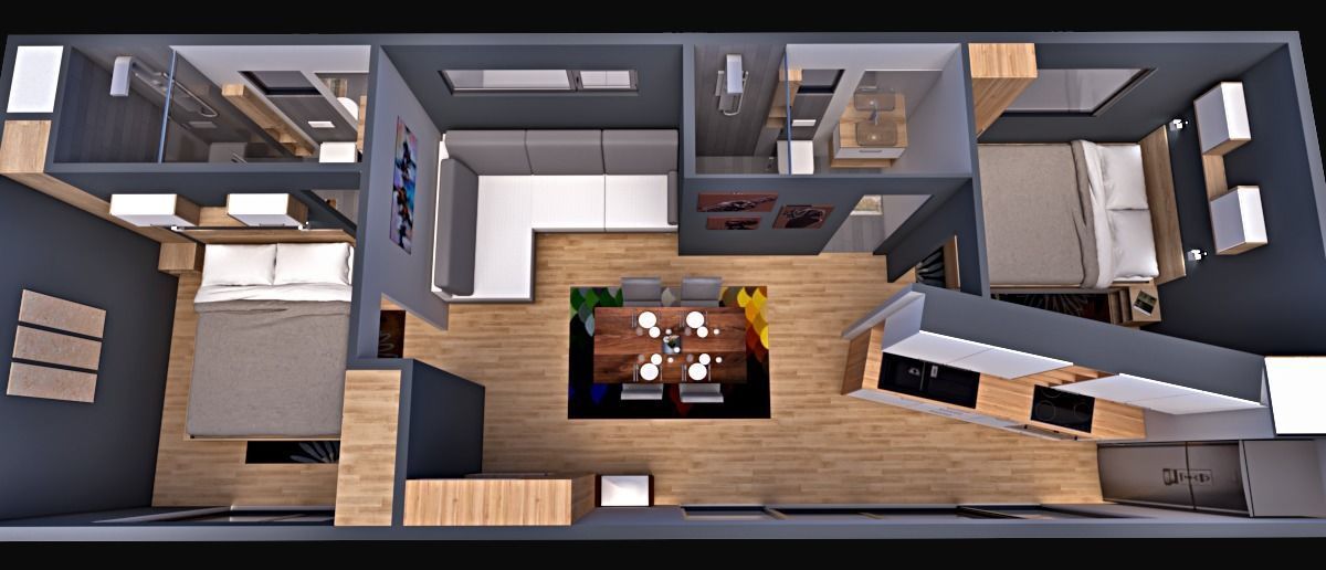 mobile home vacation house 3dmodel Low-poly 3D model_4