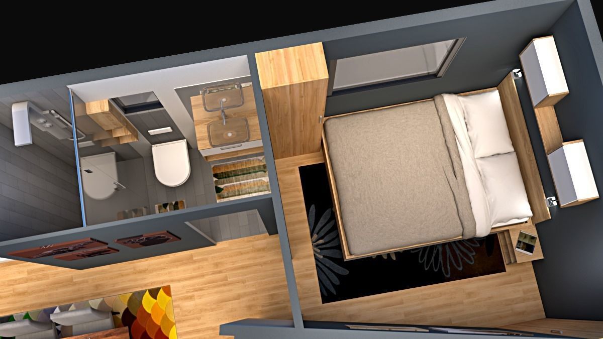 mobile home vacation house 3dmodel Low-poly 3D model_6