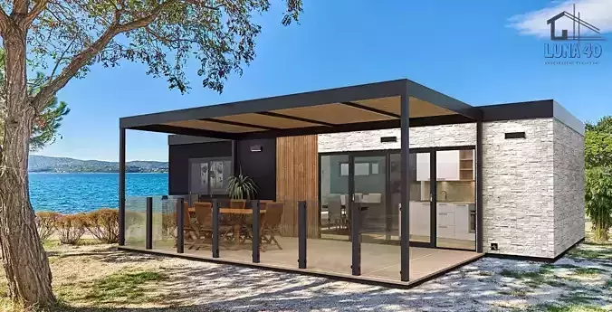 mobile home vacation house 3dmodel