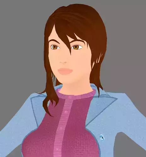 Girl Model woman with hair and jacket