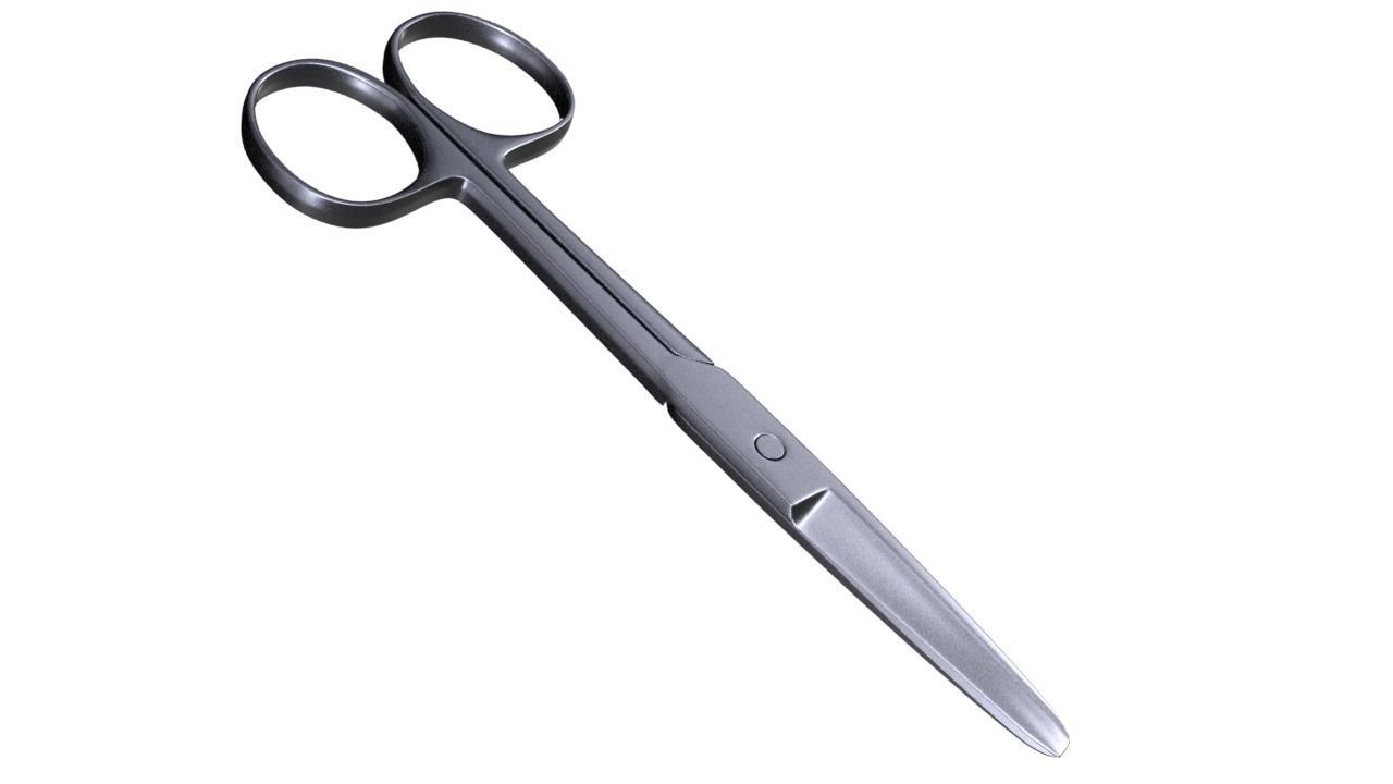Chirurgical scissors sharp stump Low-poly 3D model_4