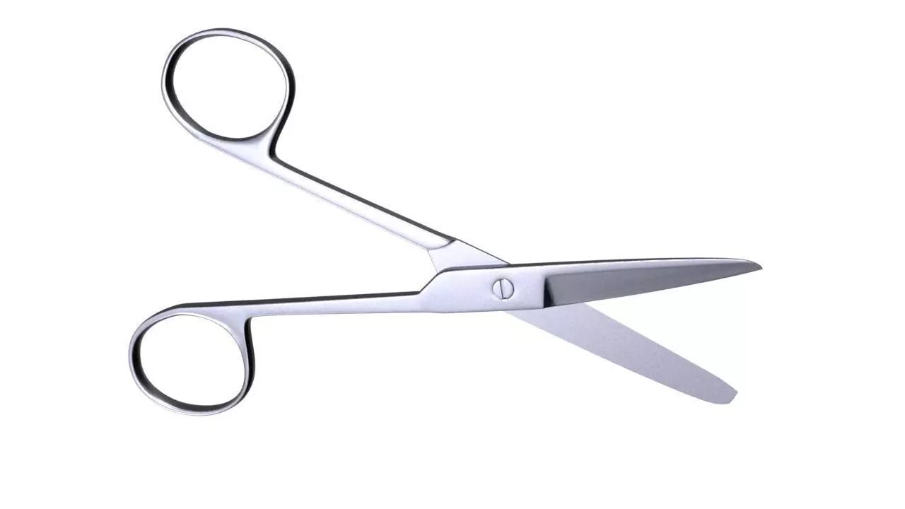 Chirurgical scissors sharp stump Low-poly 3D model_0