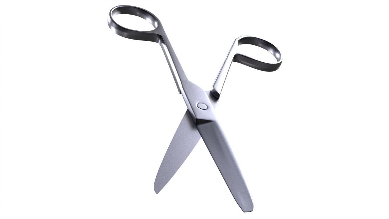 Chirurgical scissors sharp stump Low-poly 3D model_6