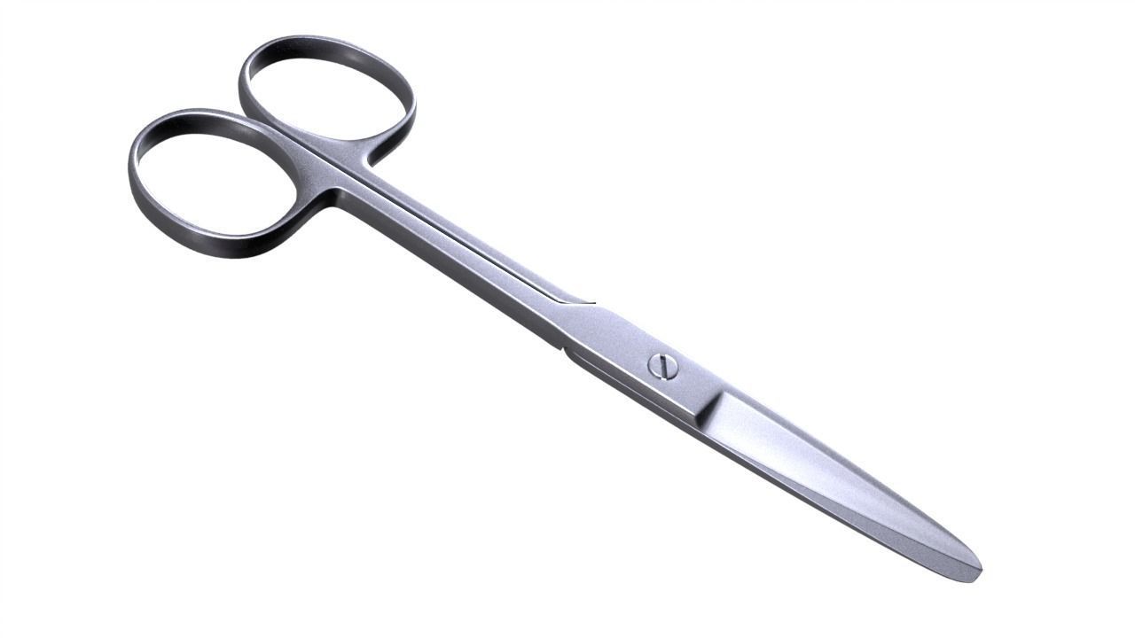 Chirurgical scissors sharp stump Low-poly 3D model_2