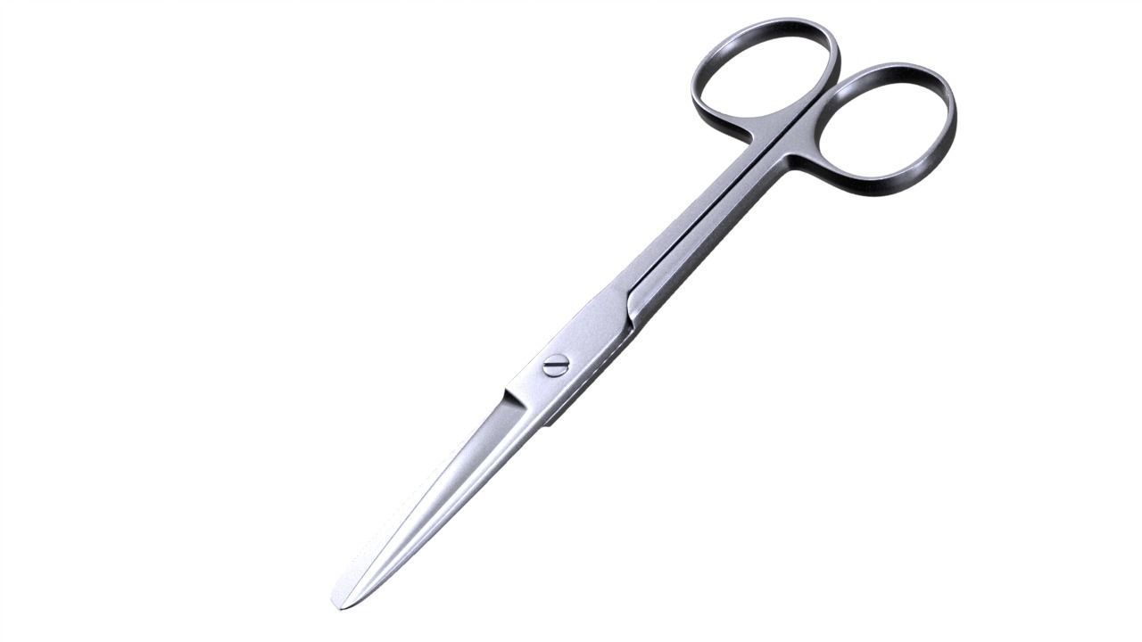 Chirurgical scissors sharp stump Low-poly 3D model_3