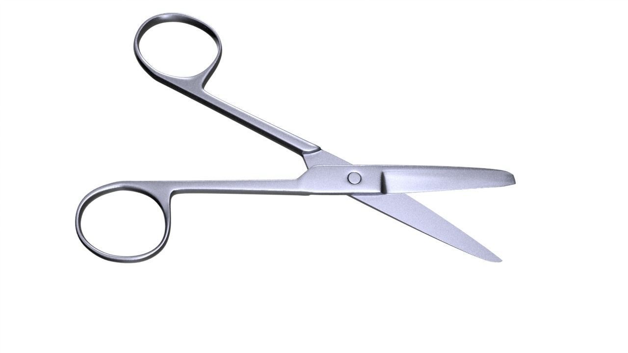 Chirurgical scissors sharp stump Low-poly 3D model_5