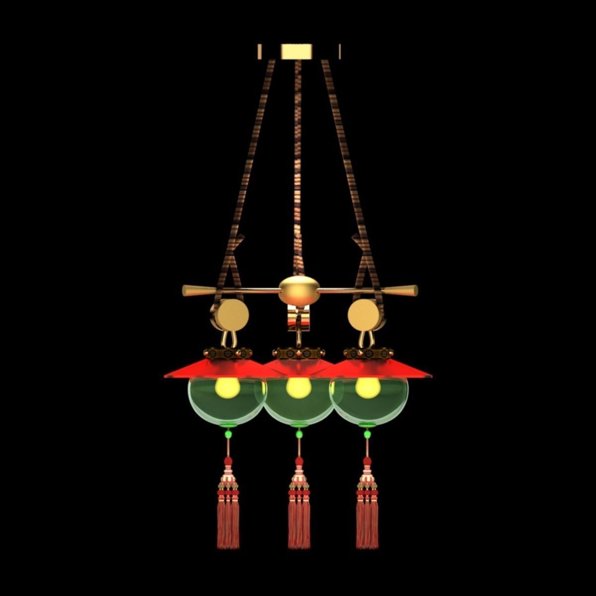 Chinese lantern 3D model_2