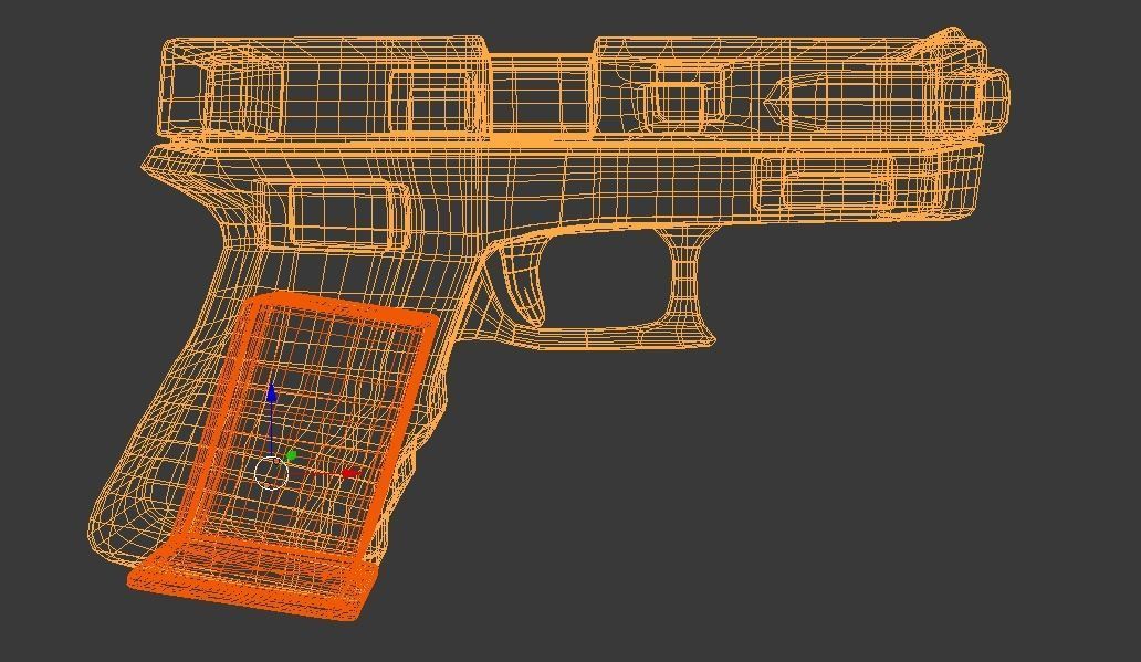 Pistol Low Poly gun Low-poly 3D model_1