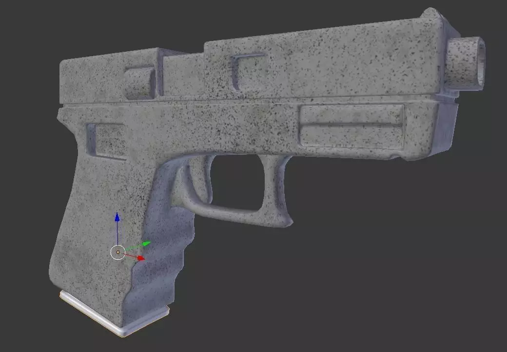 Pistol Low Poly gun Low-poly 3D model_0