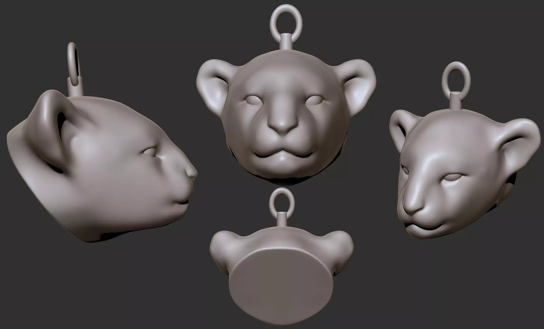 Baby Lion Head 3D print model_0