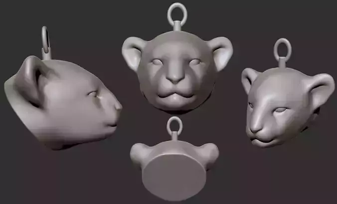 Baby Lion Head 3D print model