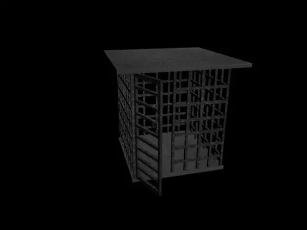 Medival Steal Cage 3D model_0