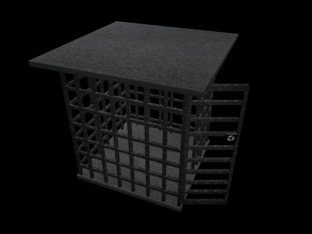 Medival Steal Cage 3D model_4