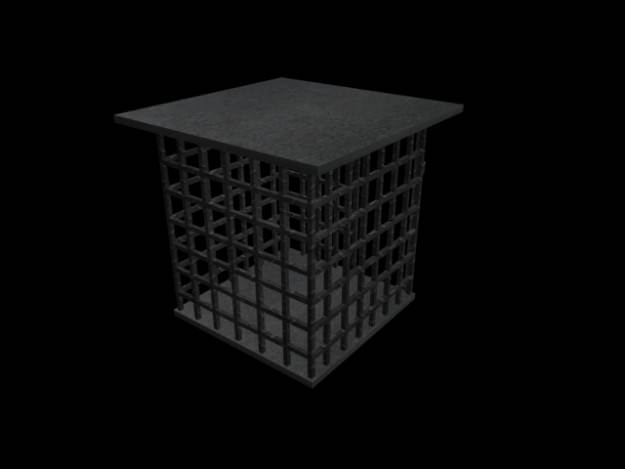 Medival Steal Cage 3D model_3