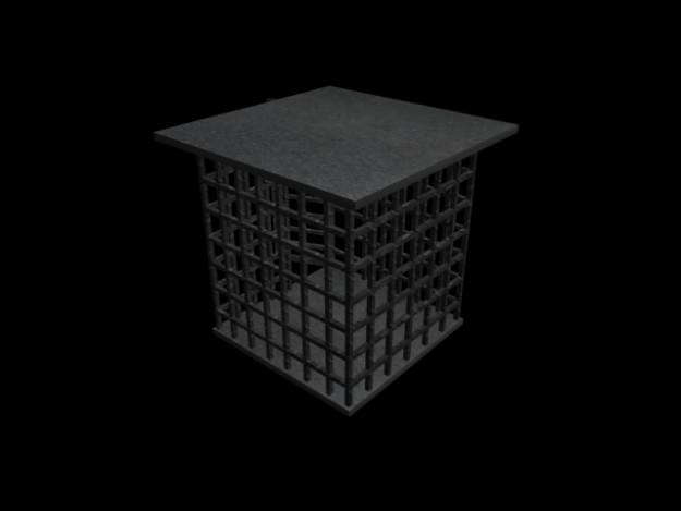 Medival Steal Cage 3D model_2