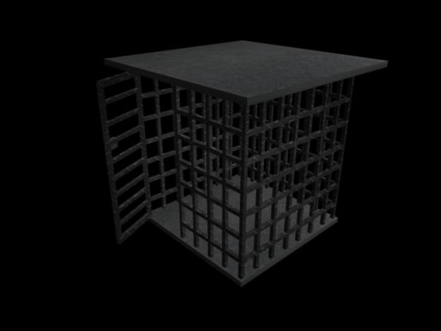 Medival Steal Cage 3D model_1