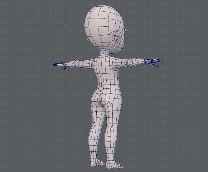 Base mesh girl characterV07 Low-poly 3D model_12