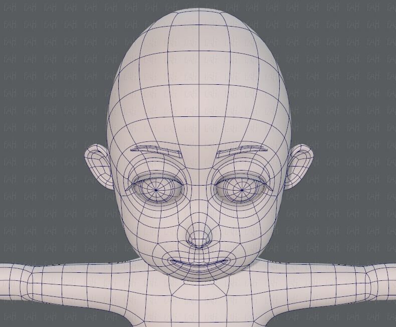 Base mesh girl characterV07 Low-poly 3D model_42