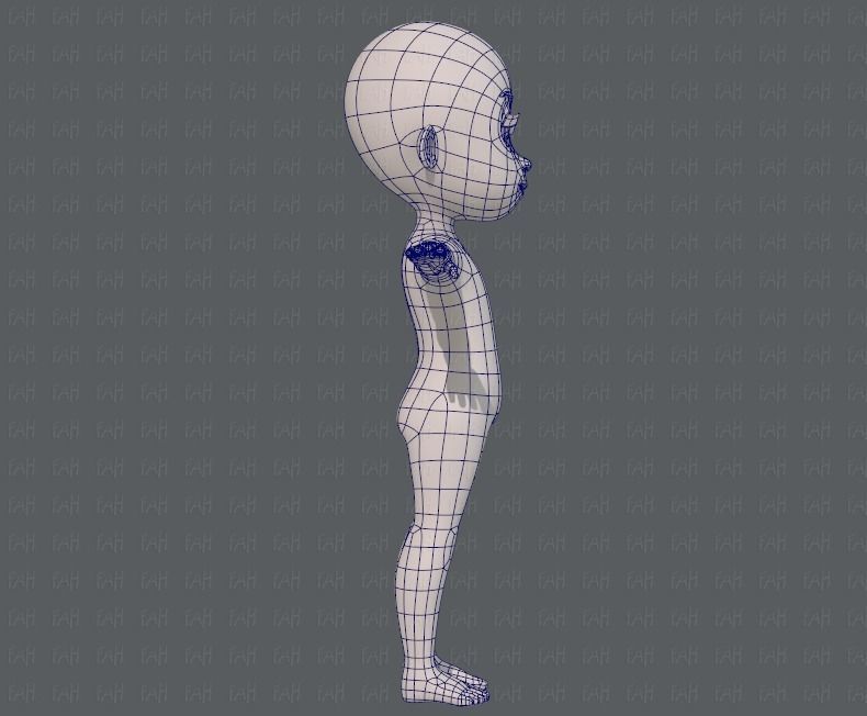 Base mesh girl characterV07 Low-poly 3D model_11