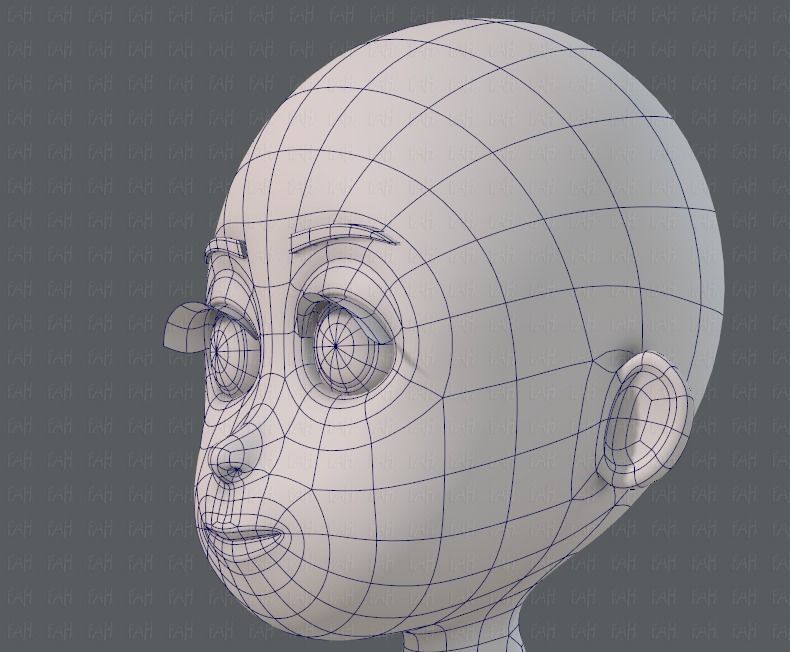 Base mesh girl characterV07 Low-poly 3D model_38