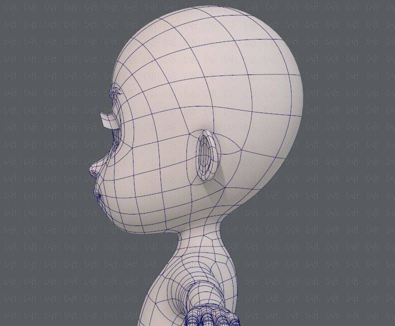 Base mesh girl characterV07 Low-poly 3D model_31