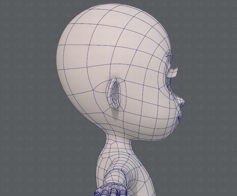 Base mesh girl characterV07 Low-poly 3D model_27