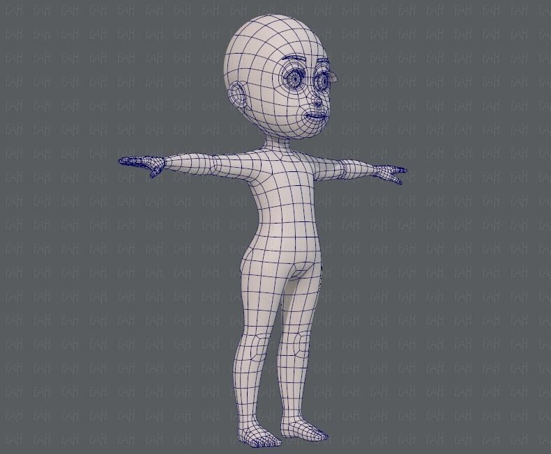 Base mesh girl characterV07 Low-poly 3D model_10