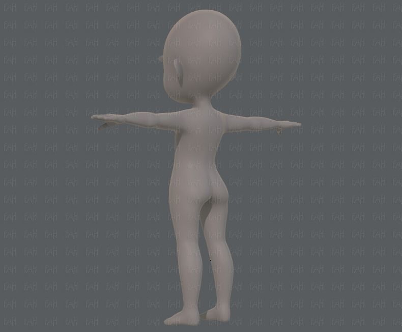 Base mesh girl characterV07 Low-poly 3D model_6