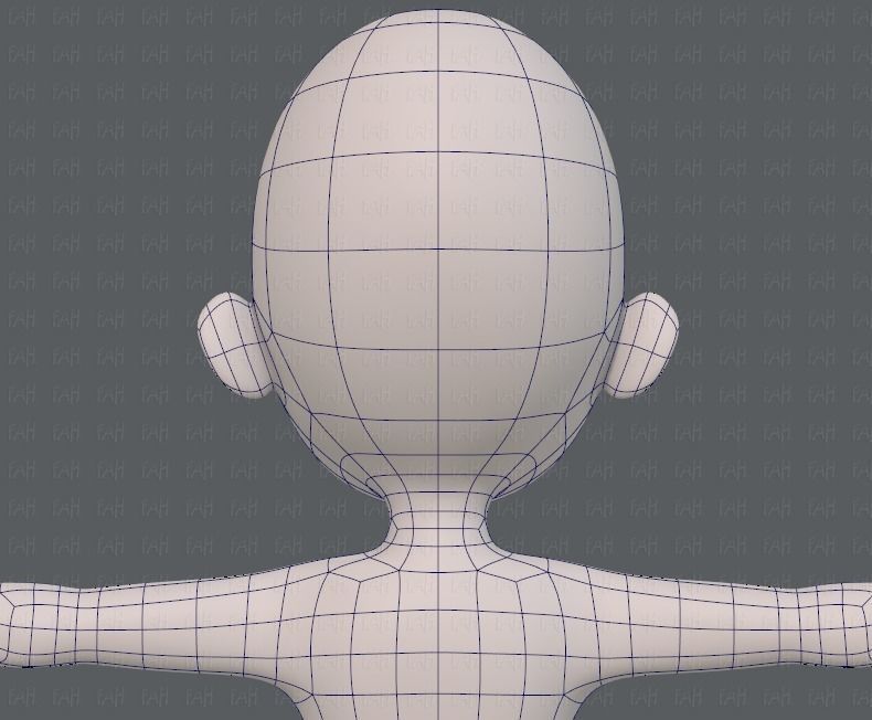 Base mesh girl characterV07 Low-poly 3D model_29