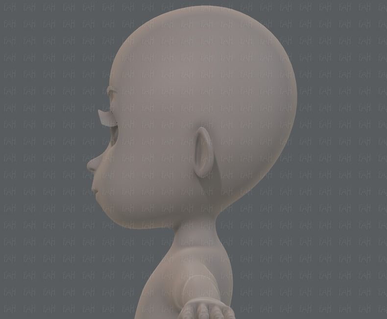 Base mesh girl characterV07 Low-poly 3D model_23