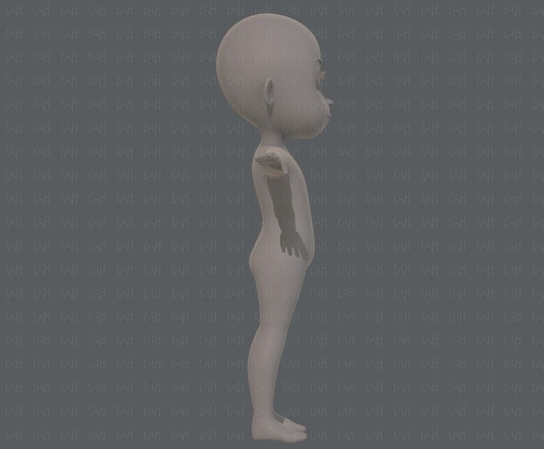 Base mesh girl characterV07 Low-poly 3D model_3