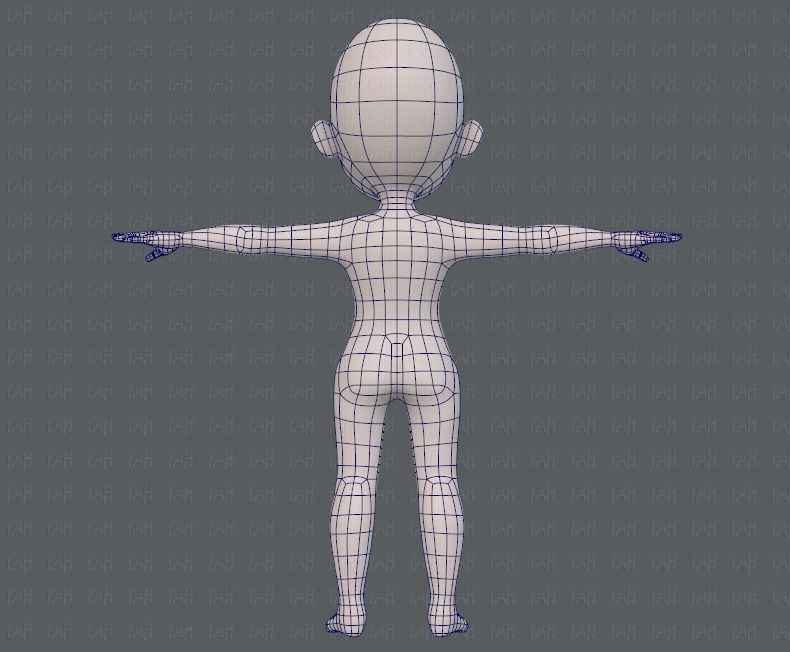 Base mesh girl characterV07 Low-poly 3D model_13