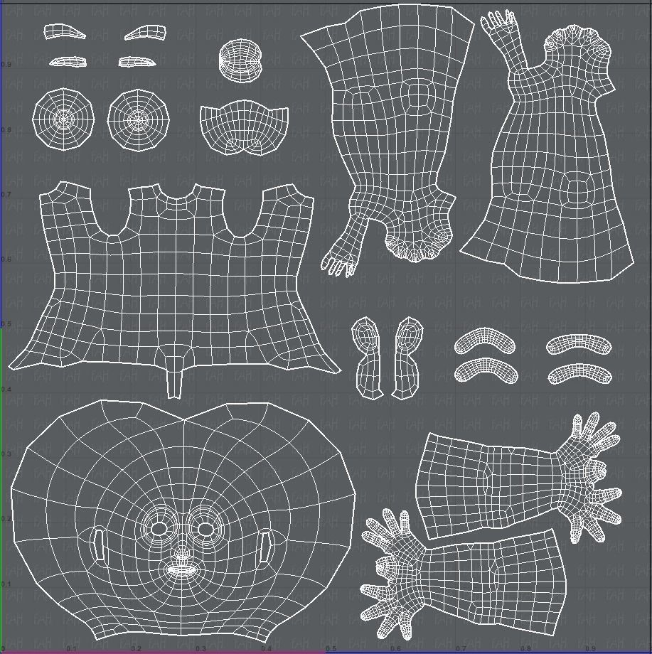 Base mesh girl characterV07 Low-poly 3D model_45