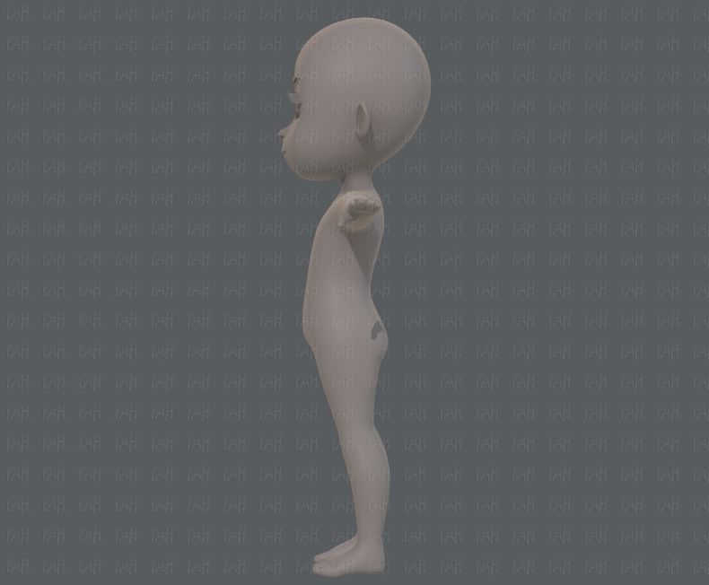 Base mesh girl characterV07 Low-poly 3D model_7
