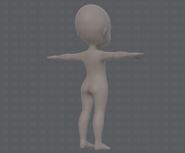 Base mesh girl characterV07 Low-poly 3D model_4